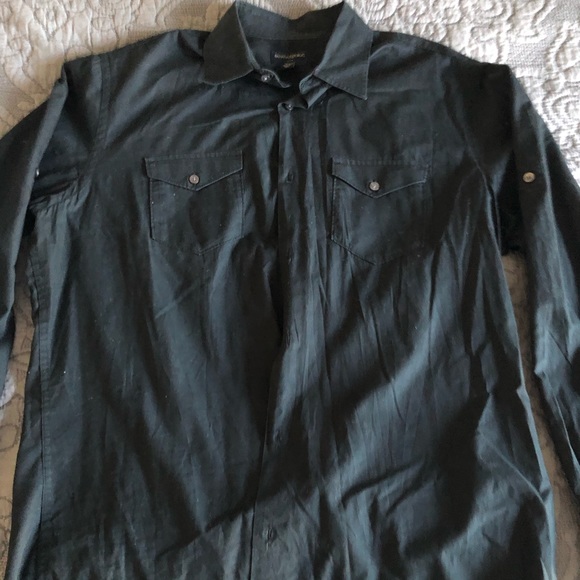 Banana Republic black button up dress shirt - Picture 2 of 5